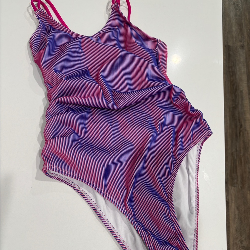 Cupshe Striped Pink and Blue Swimsuit Size M - gently worn once!